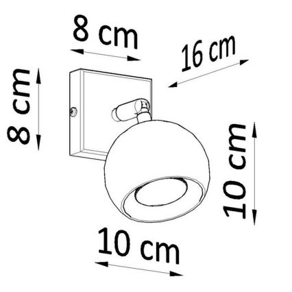 Fali spotlámpa OCULARE 1xGU10/10W/230V