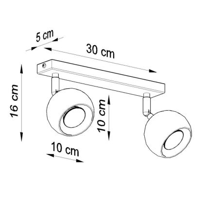 Mennyezeti spotlámpa OCULARE 2xGU10/10W/230V