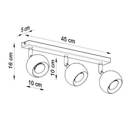 Mennyezeti spotlámpa OCULARE 3xGU10/10W/230V