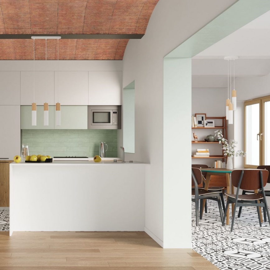 Mennyezeti lámpa PABLO 1xGU10/40W/230V fehér/bükkfa