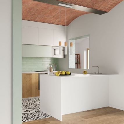 Mennyezeti lámpa PABLO 1xGU10/40W/230V fehér/bükkfa