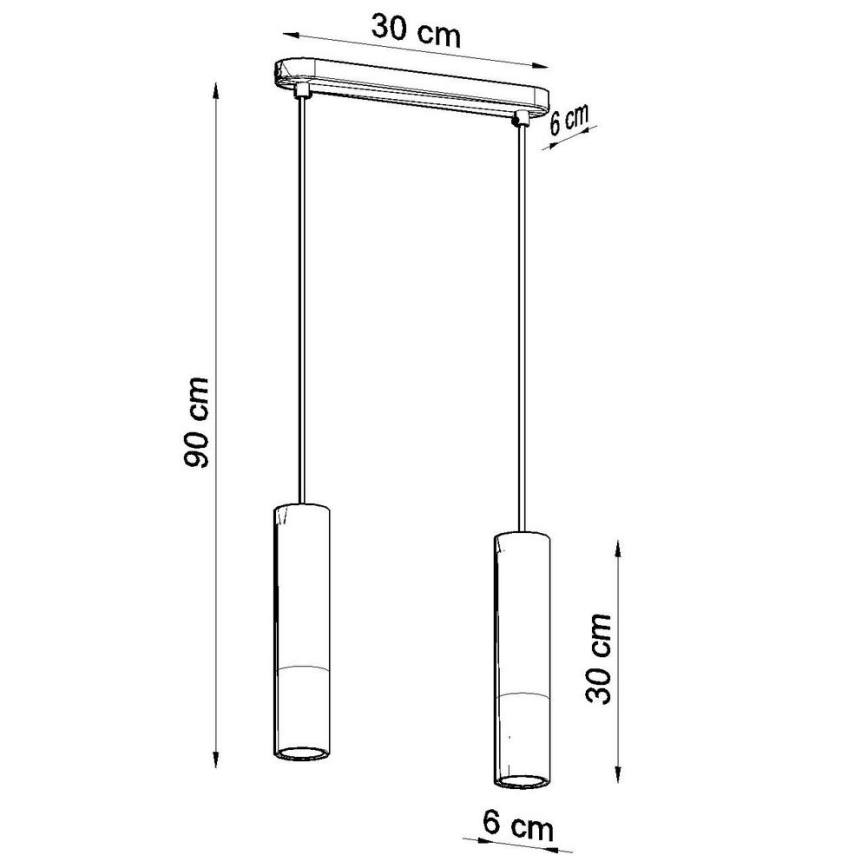 Csillár zsinóron PABLO 2xGU10/40W/230V fekete/bükkfa