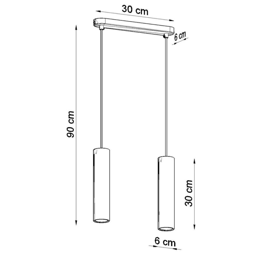 Csillár zsinóron LINO 2xGU10/40W/230V bükkfa