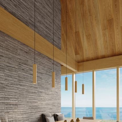 Csillár zsinóron LINO 3xGU10/40W/230V bükkfa