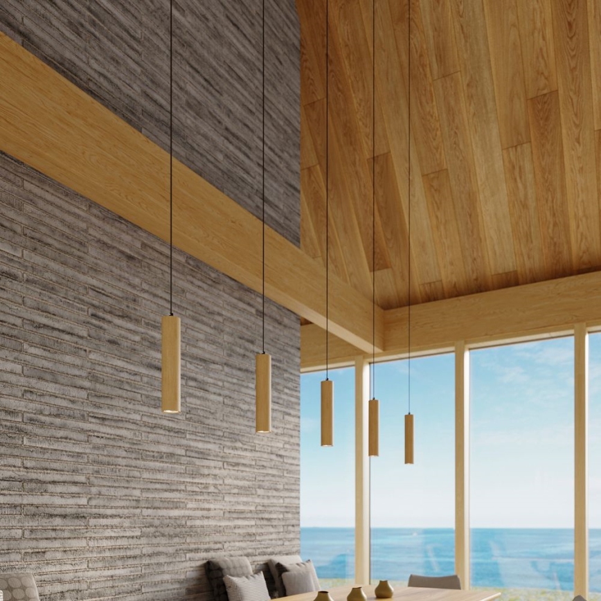 Csillár zsinóron LINO 3xGU10/40W/230V bükkfa