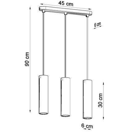 Csillár zsinóron LINO 3xGU10/40W/230V bükkfa