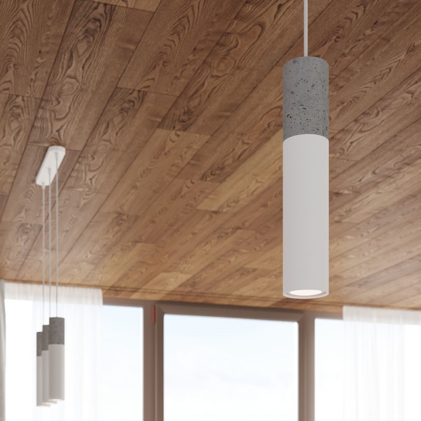 Függeszték BORGIO 1xGU10/40W/230V beton/fém fehér