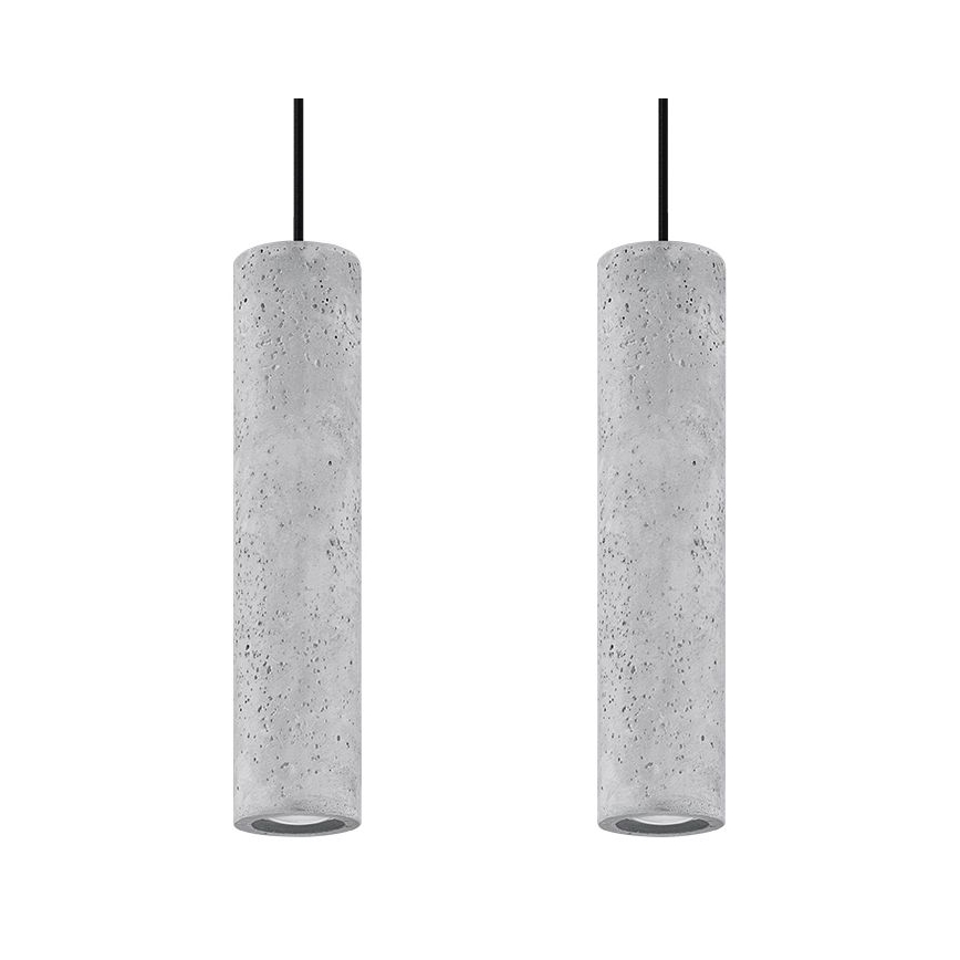 Lámpa zsinóron LUVO 2xGU10/40W/230V beton/fekete