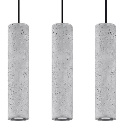 Lámpa zsinóron LUVO 3xGU10/40W/230V beton/fekete