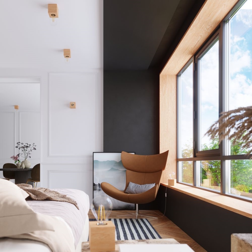 Fali lámpa ABEL 1xE27/60W/230V bükkfa