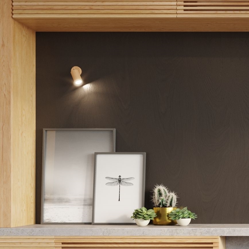 Fali spotlámpa BERGE 1xGU10/40W/230V bükkfa