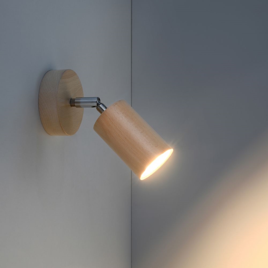 Fali spotlámpa BERGE 1xGU10/40W/230V bükkfa