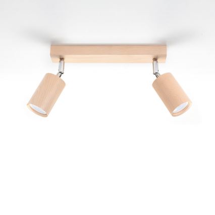 Spotlámpa BERGE 2xGU10/40W/230V bükkfa