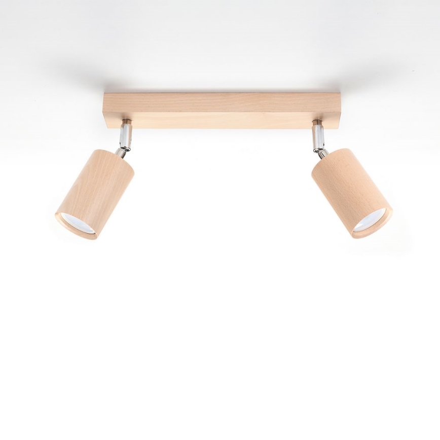 Spotlámpa BERGE 2xGU10/40W/230V bükkfa