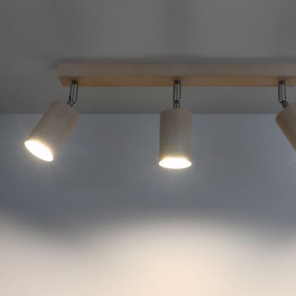 spotlámpa BERGE 3xGU10/40W/230V bükkfa