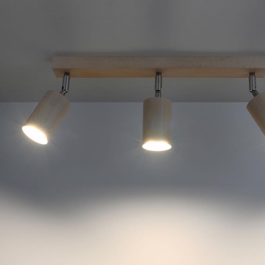 spotlámpa BERGE 3xGU10/40W/230V bükkfa