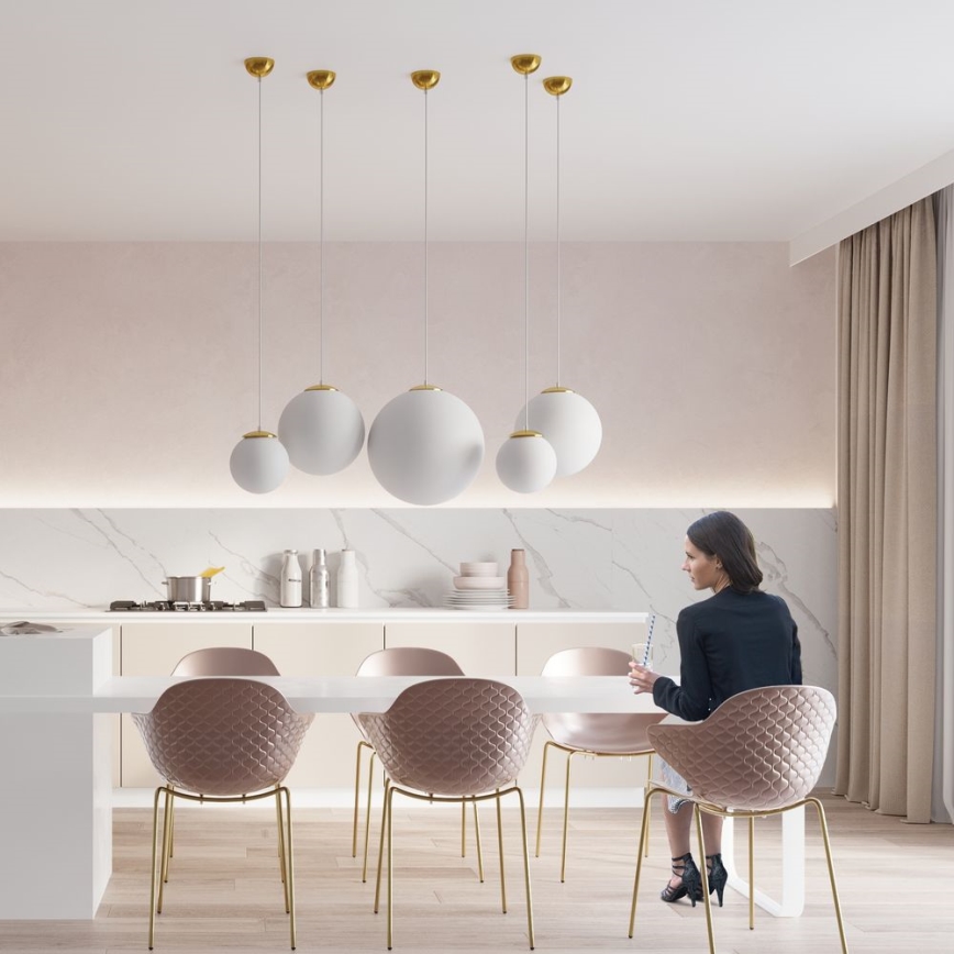 Kábeles csillár TOYA 1xE27/60W/230V átm. 40 cm fehér/arany