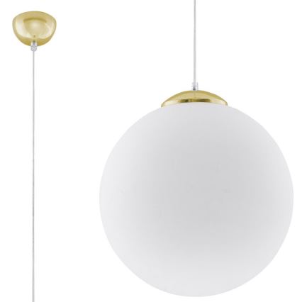 Kábeles csillár TOYA 1xE27/60W/230V átm. 40 cm fehér/arany
