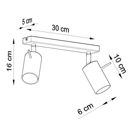 Spotlámpa RING 2xGU10/10W/230V