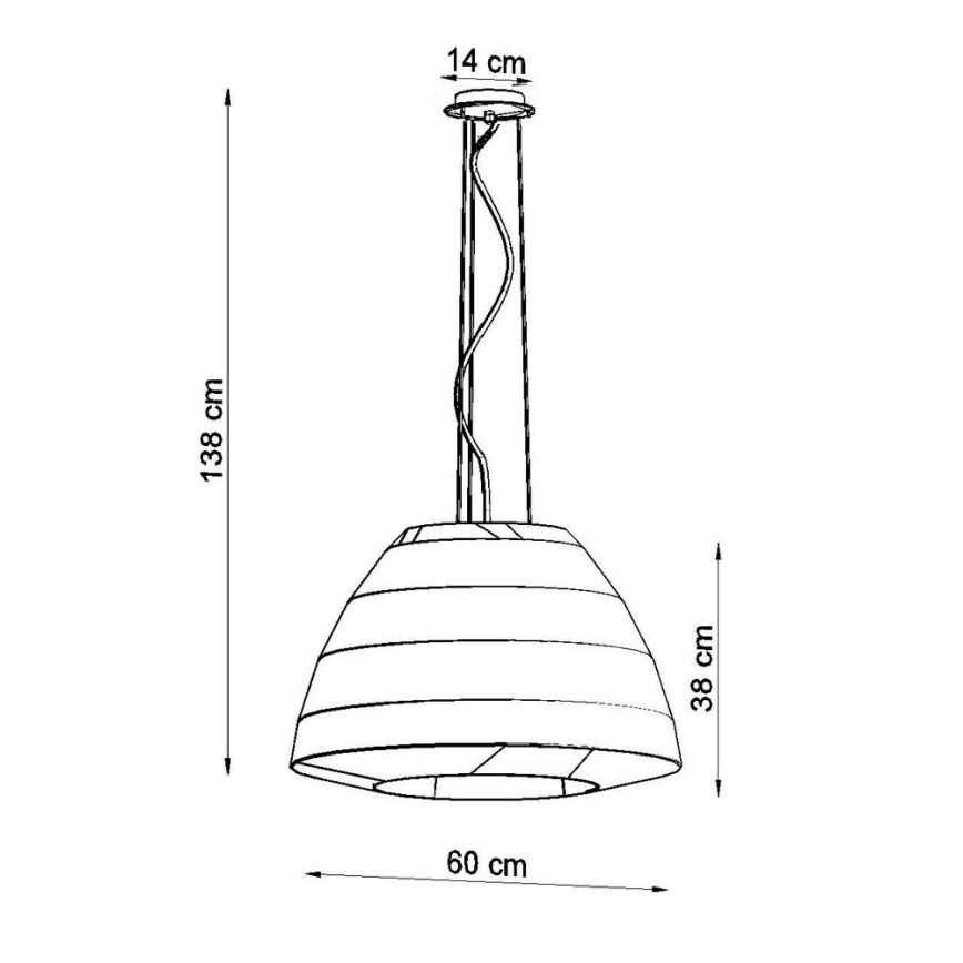 Csillár zsinóron BELLA 3xE27/60W/230V á. 60 cm fehér