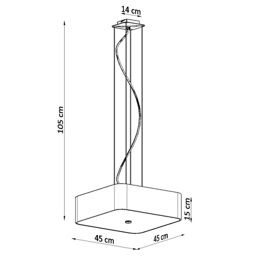 Csillár zsinóron LOKKO 5xE27/60W/230V 45 cm fekete