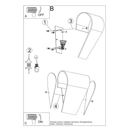 Fali lámpa CLINO 1xE27/46W/230V