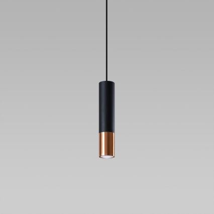 Csillár zsinóron LOOPEZ 1xGU10/10W/230V fekete/réz