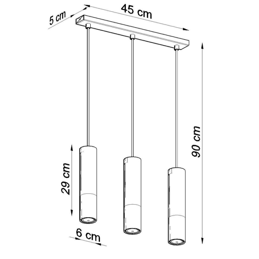 Csillár zsinóron LOOPEZ 3xGU10/10W/230V fekete/réz