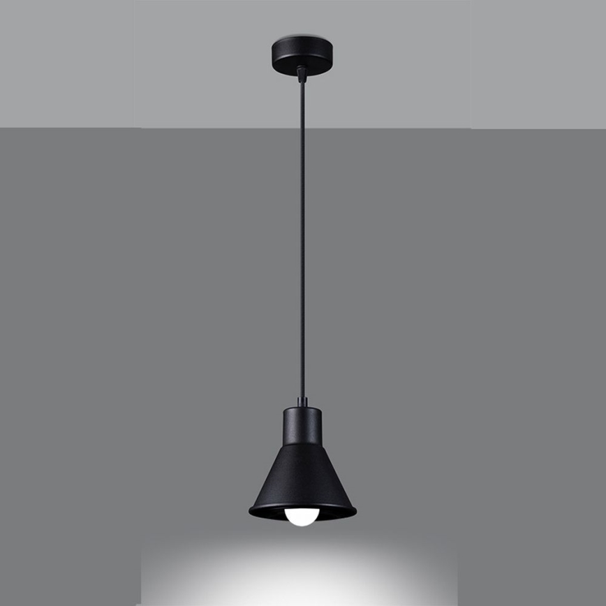 Csillár zsinóron TALEJA 1xE27/60W/230V fekete