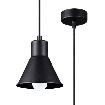Csillár zsinóron TALEJA 1xE27/60W/230V fekete