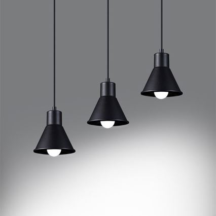 Csillár zsinóron TALEJA 3xE27/60W/230V fekete