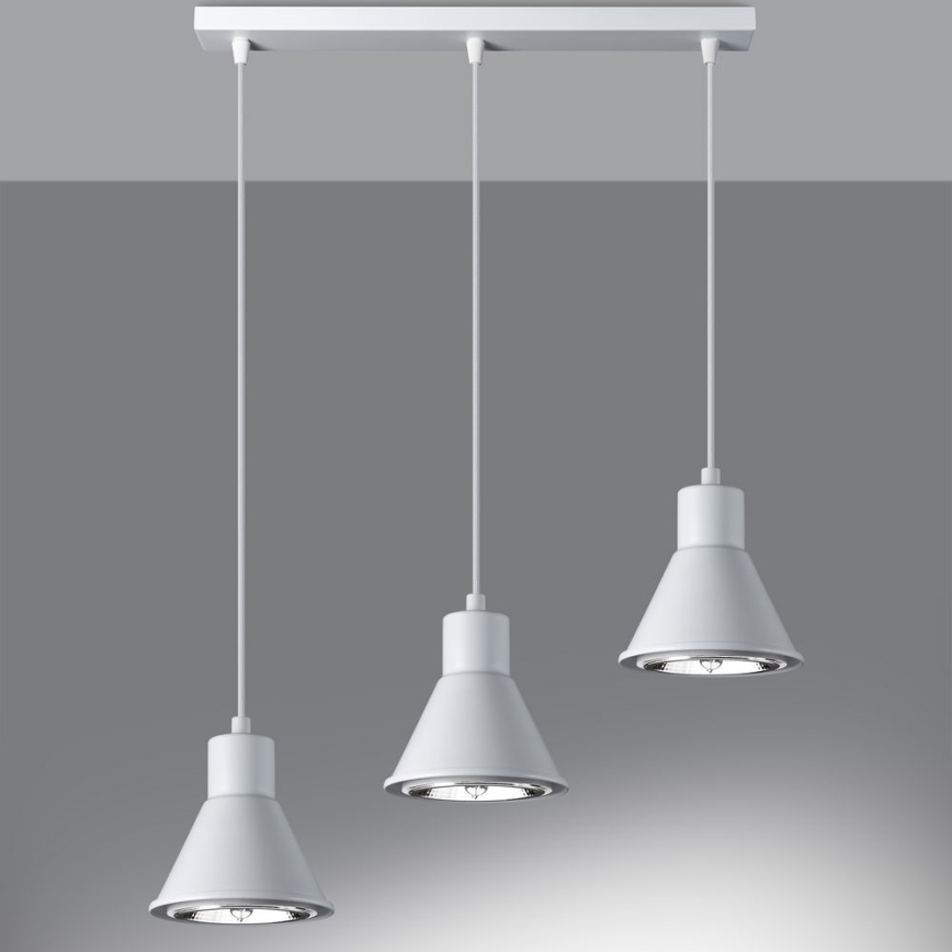 Csillár zsinóron TAZILA 3xES111/60W/230V fehér