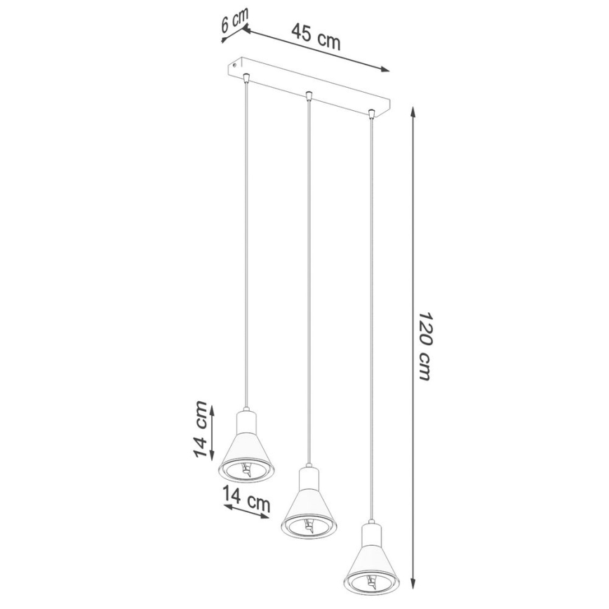 Csillár zsinóron TAZILA 3xES111/60W/230V fehér
