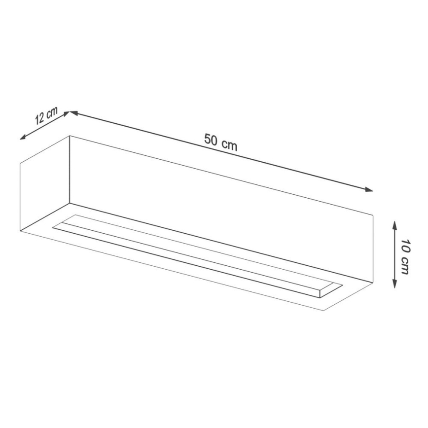Fali lámpa VEGA 2xE27/60W/230V 50 cm beton