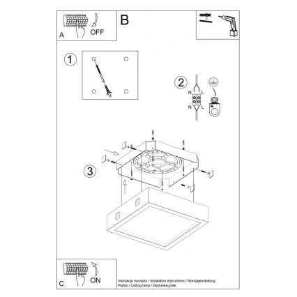 LED Mennyezeti lámpa RIZA LED/18W/230V beton