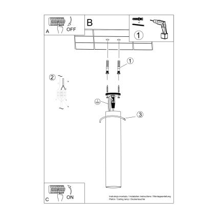 Spotlámpa LAGOS 1xGU10/10W/230V 40 cm fehér