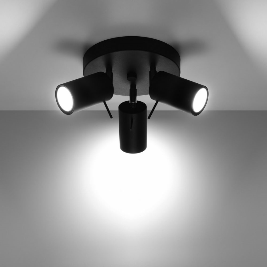 Spotlámpa RING 3xGU10/10W/230V fekete