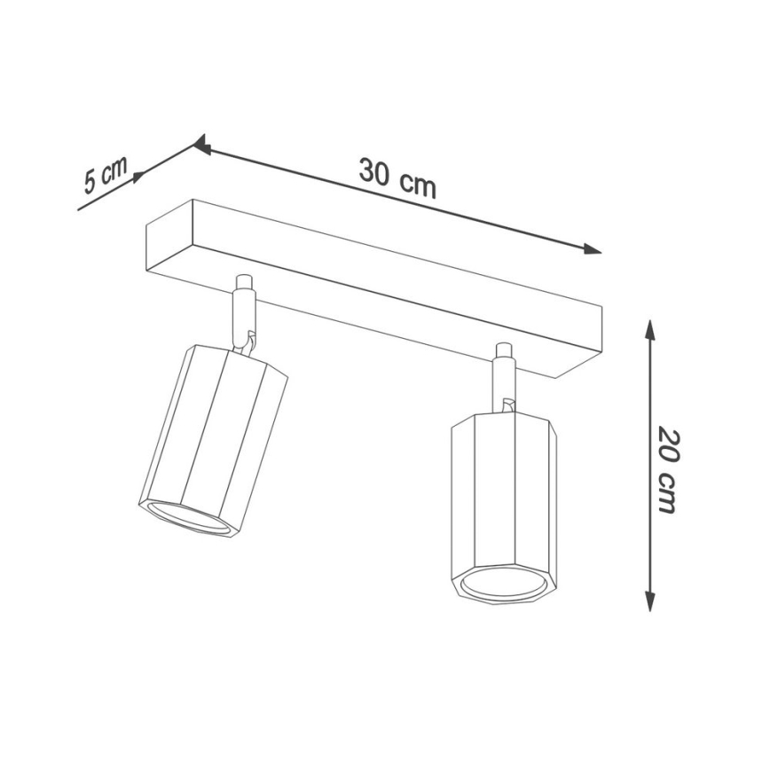 Spotlámpa ZEKE 2xGU10/40W/230V tölgy