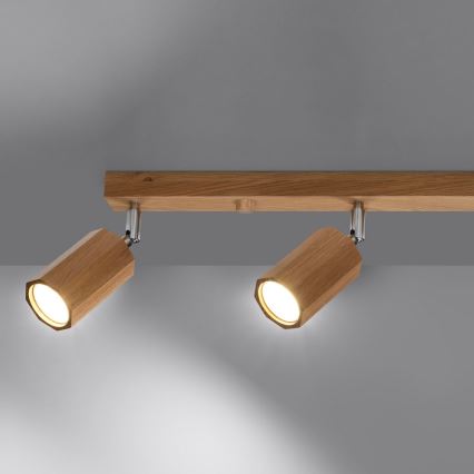 Spotlámpa ZEKE 4xGU10/40W/230V tölgy