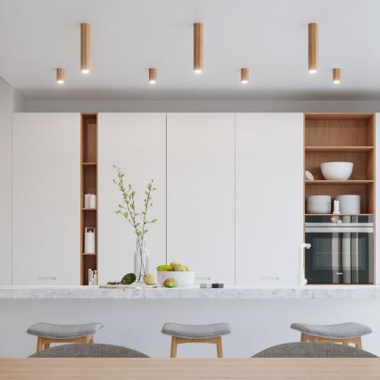 Spotlámpa ZEKE 1xGU10/40W/230V 10 cm tölgy