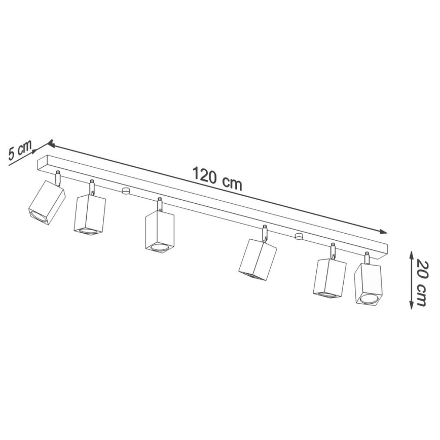 Spotlámpa KEKE 6xGU10/40W/230V tölgy