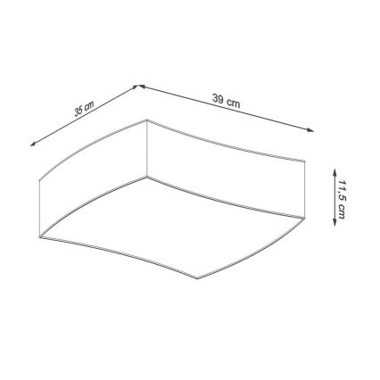 Mennyezeti lámpa SQUARE 2xE27/60W/230V fehér
