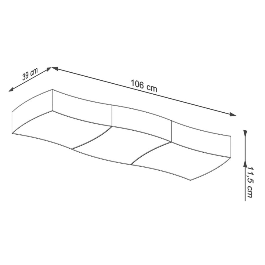 Mennyezeti lámpa SQUARE 6xE27/60W/230V fehér