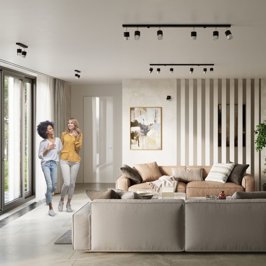 Spotlámpa NERO 4xGU10/40W/230V fekete/fényes króm