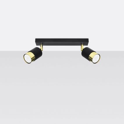 Spotlámpa NERO 2xGU10/40W/230V fekete/arany