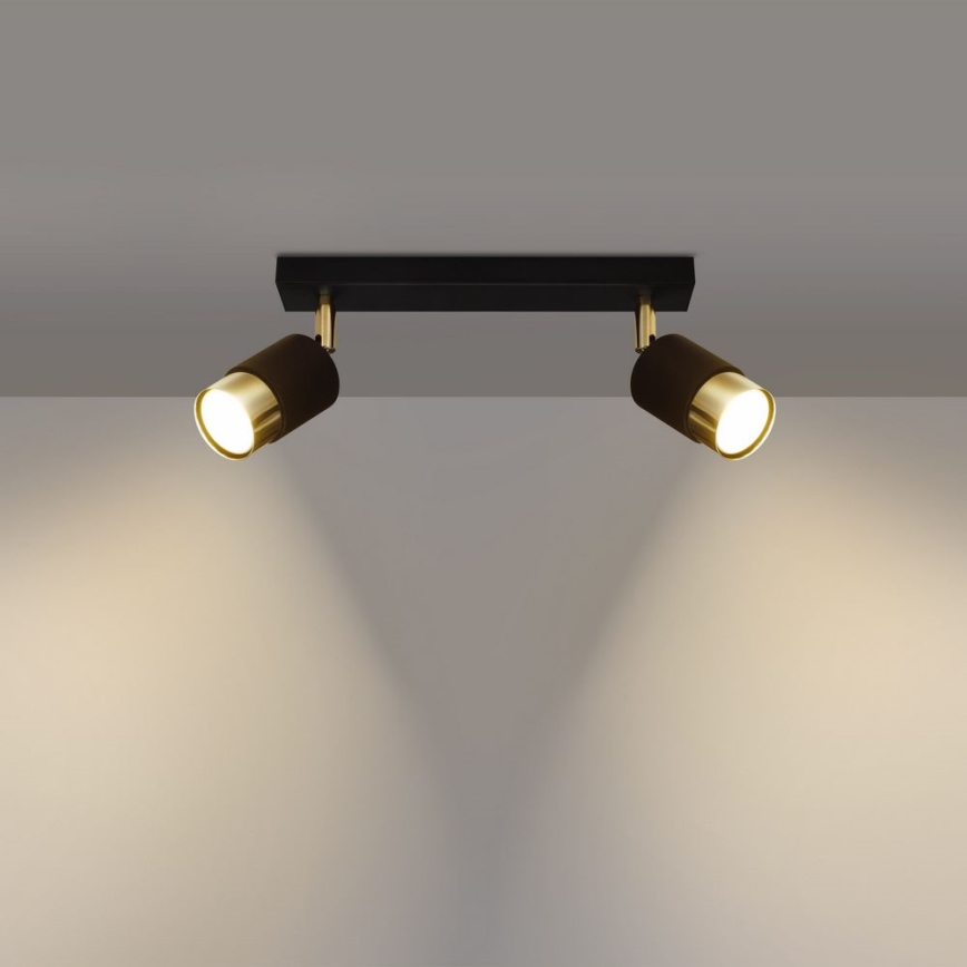 Spotlámpa NERO 2xGU10/40W/230V fekete/arany