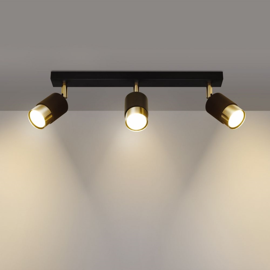 Spotlámpa NERO 3xGU10/40W/230V fekete/arany