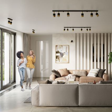 Spotlámpa NERO 4xGU10/40W/230V fekete/arany