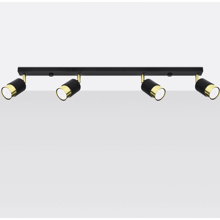 Spotlámpa NERO 4xGU10/40W/230V fekete/arany