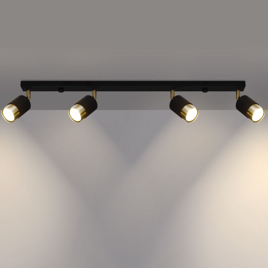 Spotlámpa NERO 4xGU10/40W/230V fekete/arany